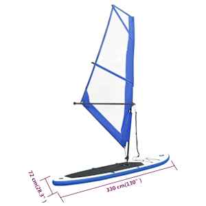 Nafukovací Stand Up Paddleboard s plachtou modro-bílý - obrázek 12