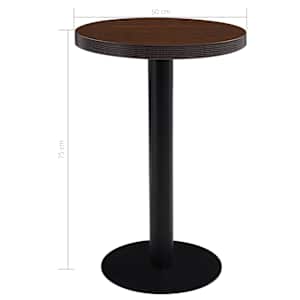 Bistro stolek tmavě hnědý 50 cm MDF - obrázek 5