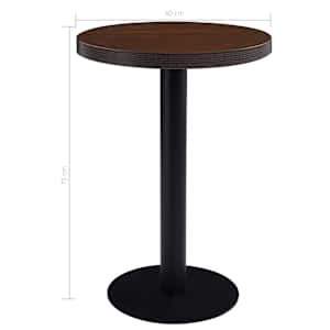 Bistro stolek tmavě hnědý 60 cm MDF - obrázek 5