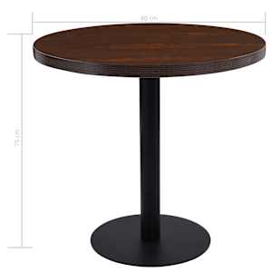 Bistro stolek tmavě hnědý 80 cm MDF - obrázek 5