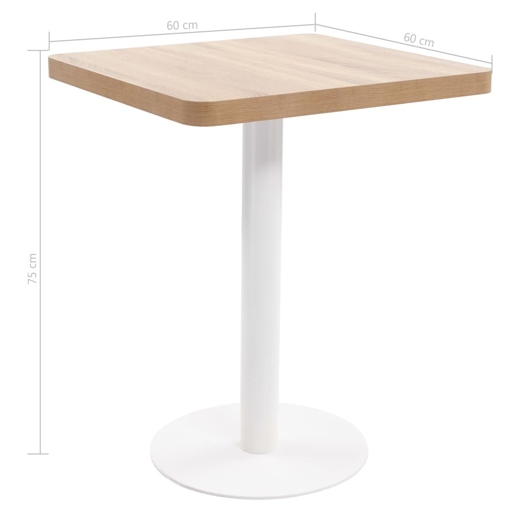  Bistro stolík bledohnedý 60x60 cm MDF