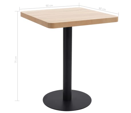 VidaXL Bistrotafel 60x60 Cm MDF Lichtbruin Online Kopen | VidaXL.be