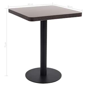 Bistro stolek tmavě hnědý 60 x 60 cm MDF - obrázek 6