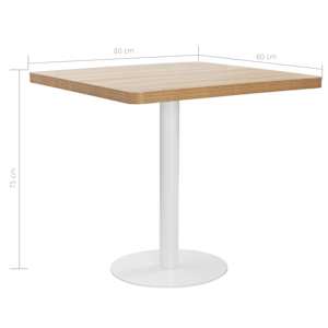 Bistro stolek světle hnědý 80 x 80 cm MDF - obrázek 6