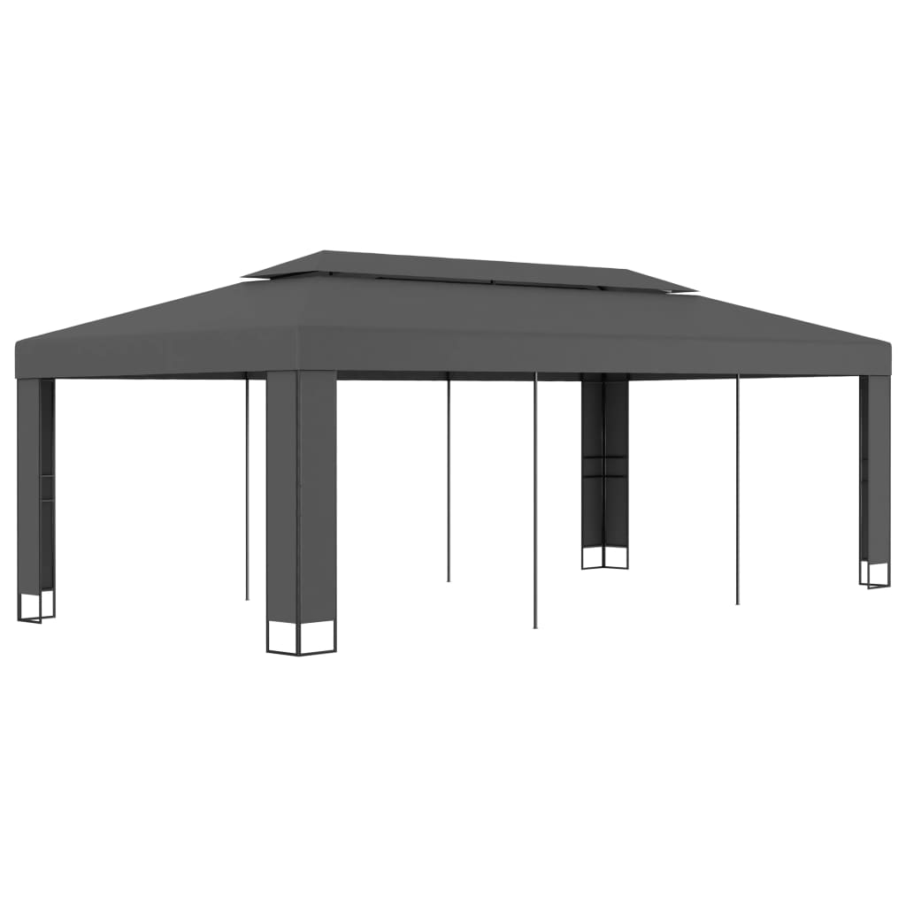 Gazebo with Double Roof 9.8'x19.6' Anthracite