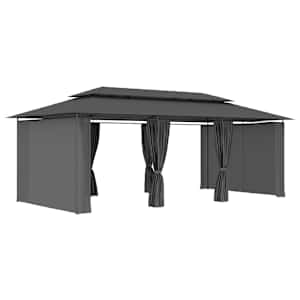 Altán se závěsy 600 x 298 x 270 cm antracitový - obrázek 2