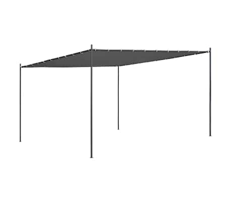 vidaXL Gazebo com teto plano 4x4x2,4 m antracite