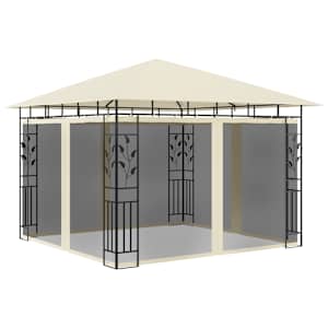 vidaXL varjualune s&auml;&auml;sev&otilde;rguga, 3 x 3 x 2,73 m, kreemjas, 180 g/m&sup2;