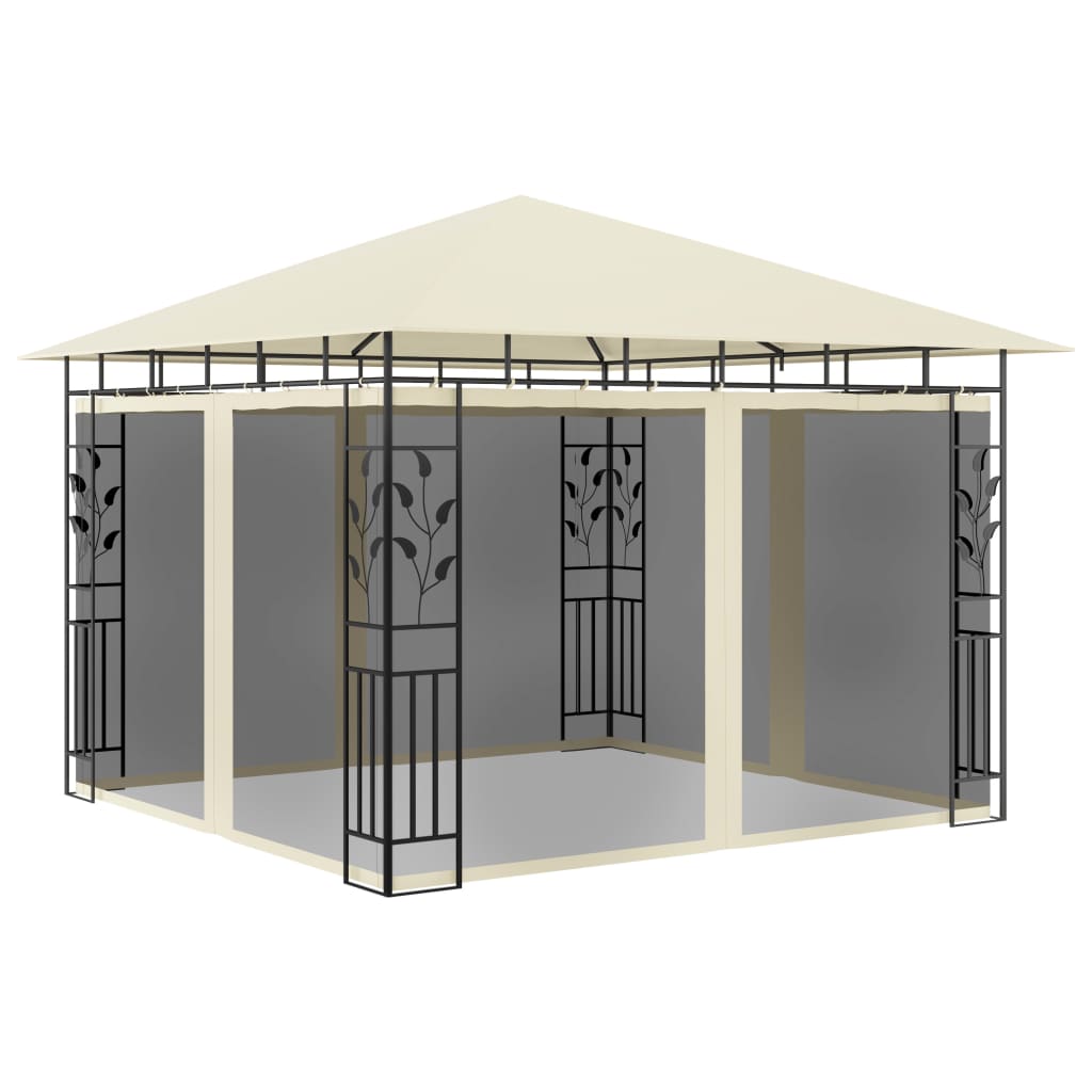 vidaXL Pavillon mit Moskitonetz 3x3x2,73 m Creme 180 g/m²