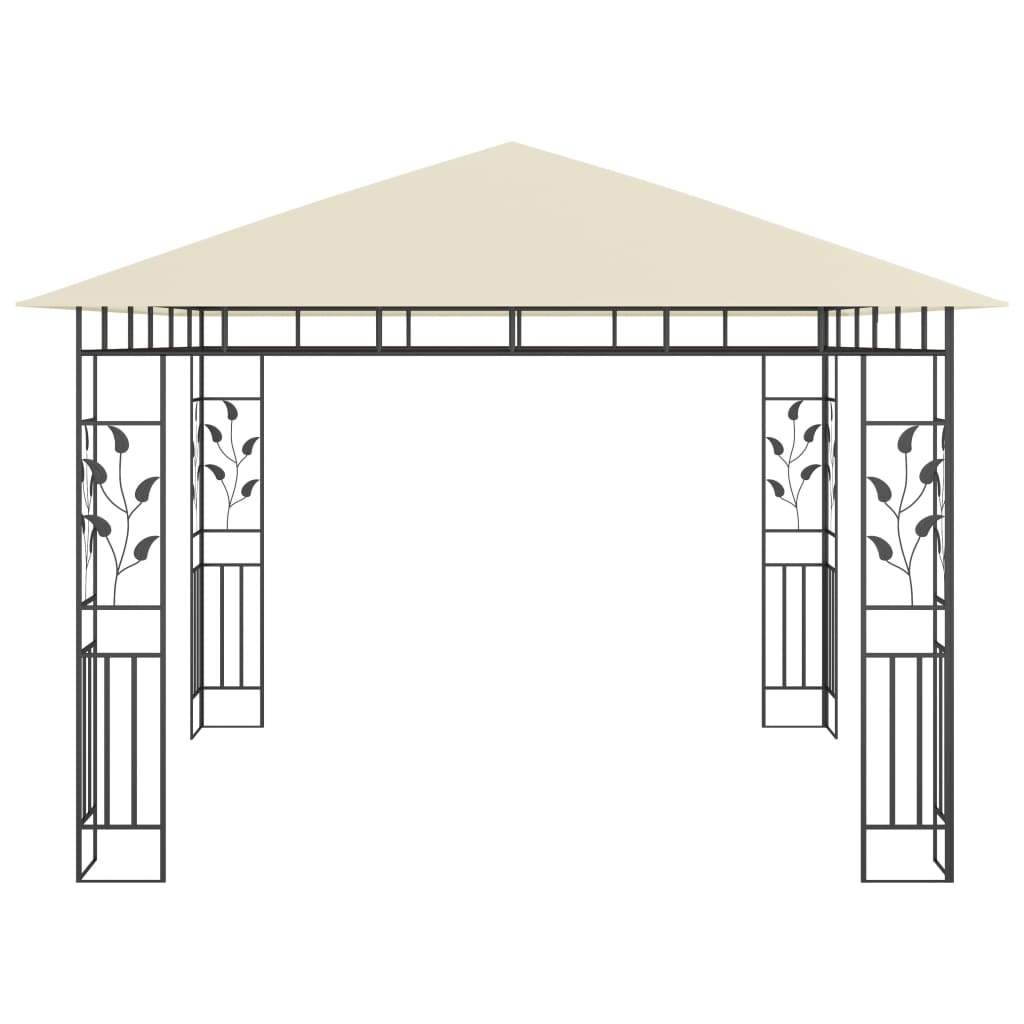 krémszínű pavilon szúnyoghálóval 3 x 3 x 2,73 m 180 g/m²