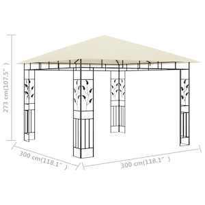 Altán s moskytiérou 3 x 3 x 2,73 m krémový 180 g/m² - obrázek 6