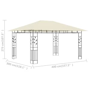 Altán s moskytiérou 4 x 3 x 2,73 m krémový 180 g/m² - obrázek 6