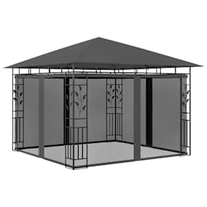 vidaXL varjualune s&auml;&auml;sev&otilde;rguga, 3 x 3 x 2,73 m, antratsiit, 180 g/m&sup2;