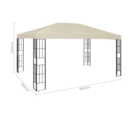Gazebo con tetto doppio antracite 3x3x268 m in tessuto