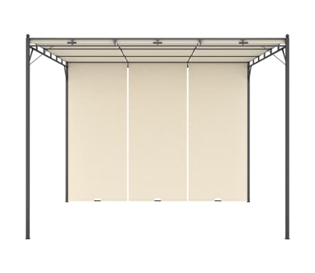 vidaXL Garden Gazebo with Side Curtain 3x3x2.25m Cream