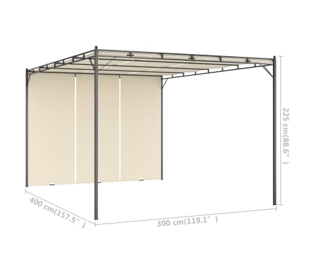 vidaXL Gazebo with Curtains 400cm Cream Outdoor Canopy Shelter Party Tents