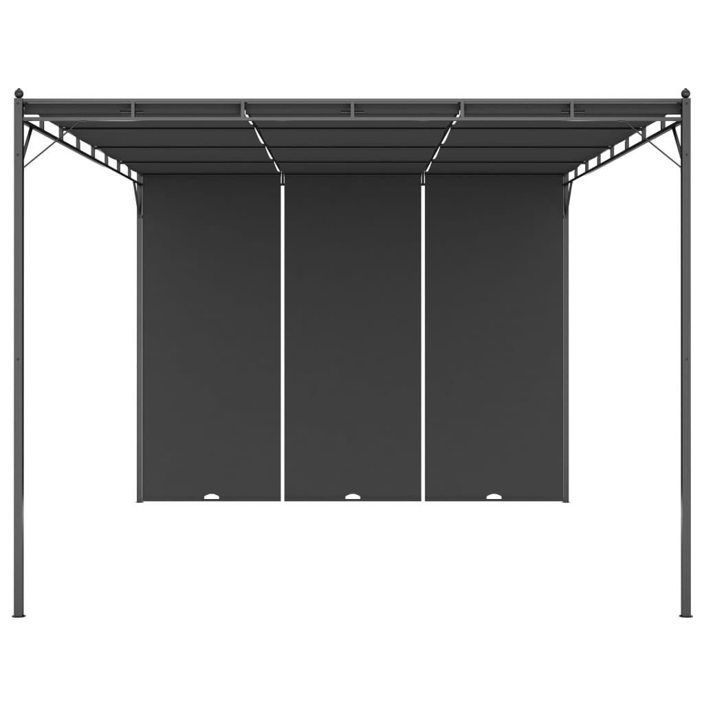 vidaXL Garden Gazebo with Side Curtain 4x3x2.25 m Anthracite