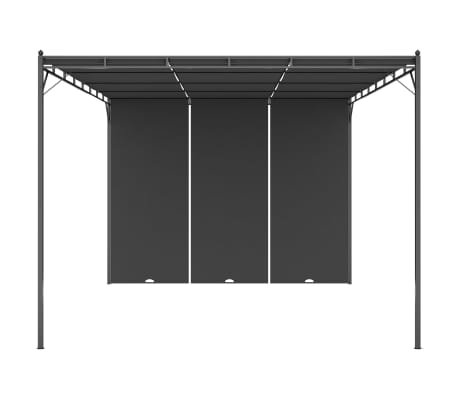 vidaXL Garden Gazebo with Side Curtain 4x3x2.25 m Anthracite