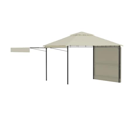 vidaXL Gazebo com toldos duplos extens&iacute;veis 3x3x2,75 m 180 g/m&sup2; creme