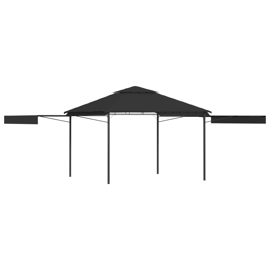 vidaXL Pavilion cu acoperiș dublu extins 3x3x2,75 m antracit 180 g/m²