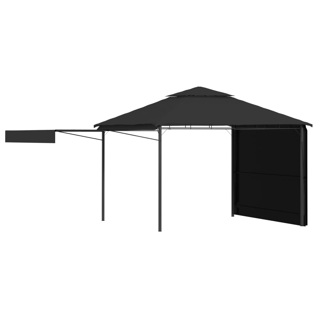 vidaXL Prieel met uitschuifbare daken 180 g/m² 3x3x2,75 m antraciet afbeelding