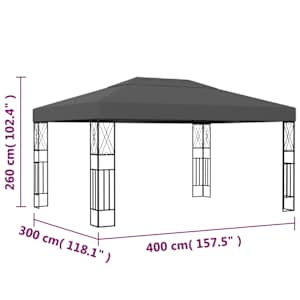 Altán 3 x 4 m antracitový textil - obrázek 6