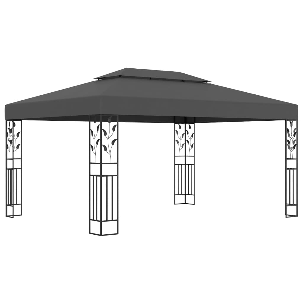 vidaXL Pavilion cu acoperiș dublu, antracit, 3 x 4 m vidaXL