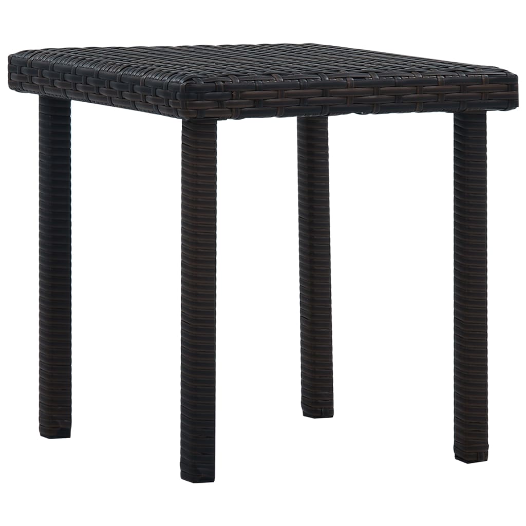 

vidaXL Patio Tea Table Brown 15.7"x15.7"x15.7" Poly Rattan