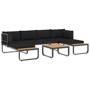 vidaXL 4-osaline nurgadiivanikomplekt aeda, patjadega, alumiinium, WPC