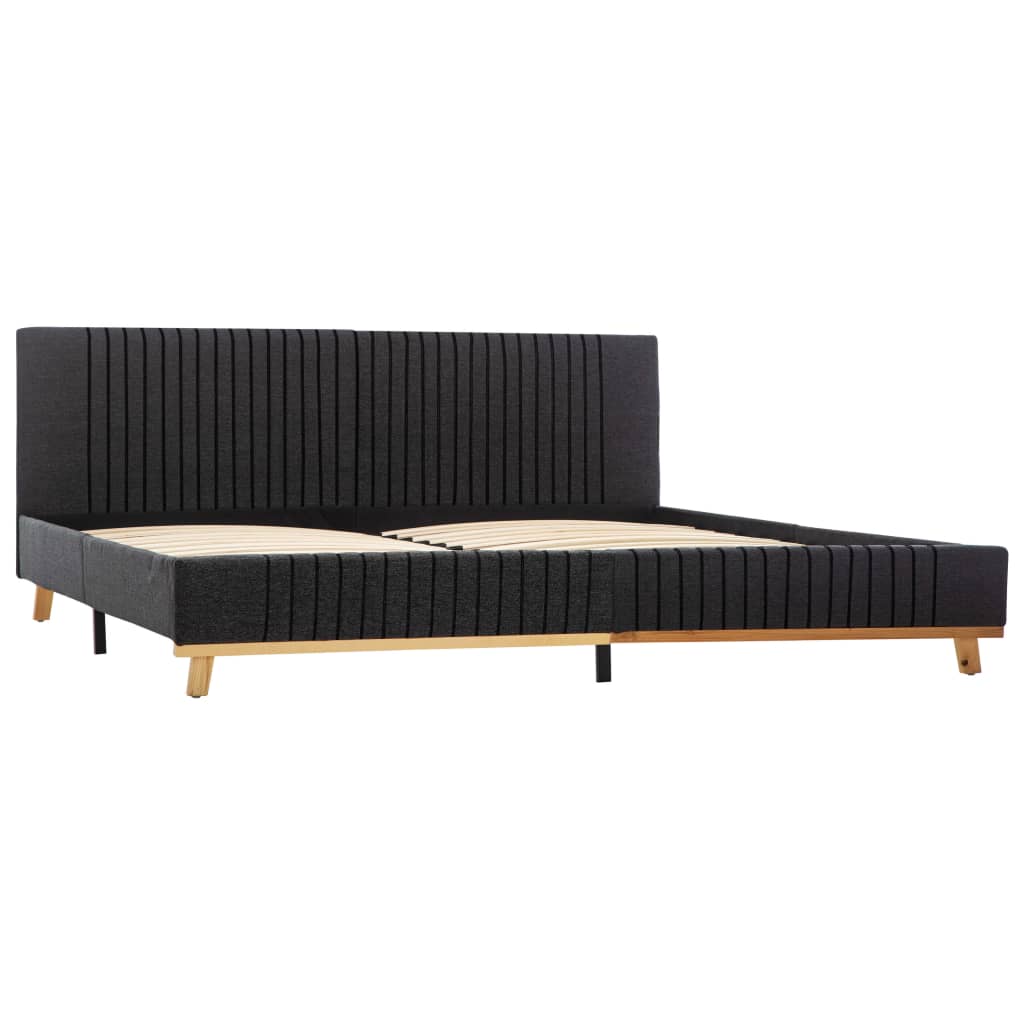 vidaXL Bedframe stof donkergrijs 160x200 cm