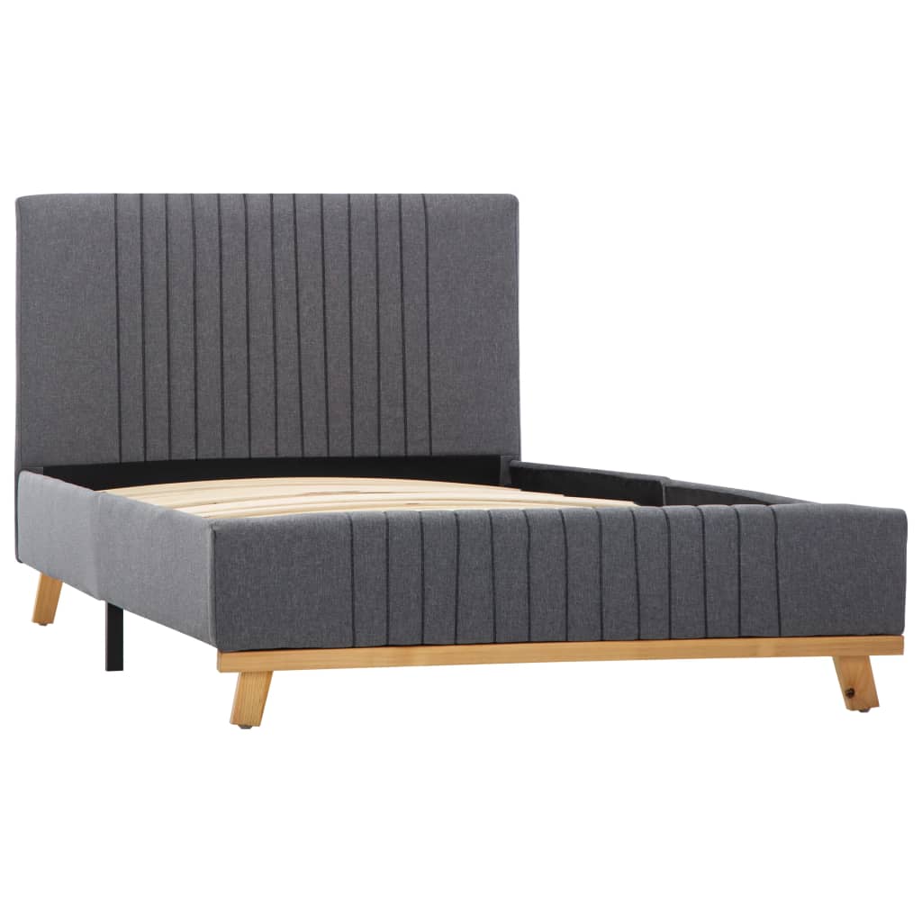 vidaXL Estrutura de cama 90x200 cm tecido cinzento-claro