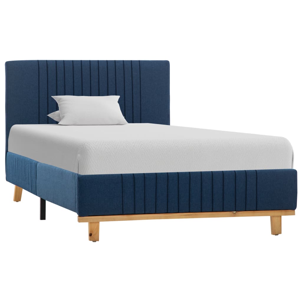 vidaXL Cadru de pat, albastru, 100 x 200 cm, material textil 