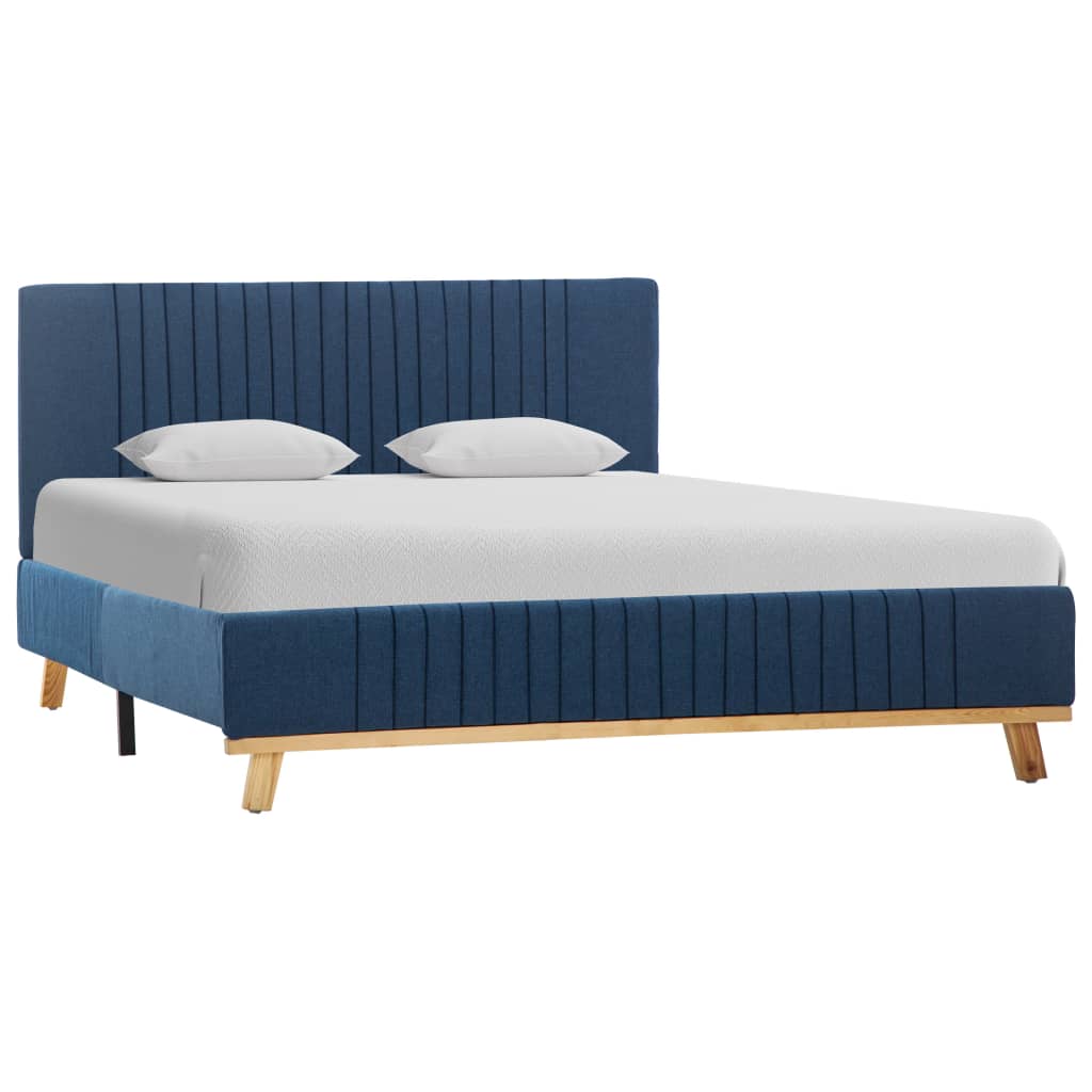 vidaXL Cadru de pat, albastru, 120 x 200 cm, material textil  title=vidaXL Cadru de pat, albastru, 120 x 200 cm, material textil 