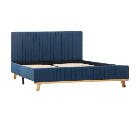 vidaXL Cadru de pat, albastru, 140 x 200 cm, material textil