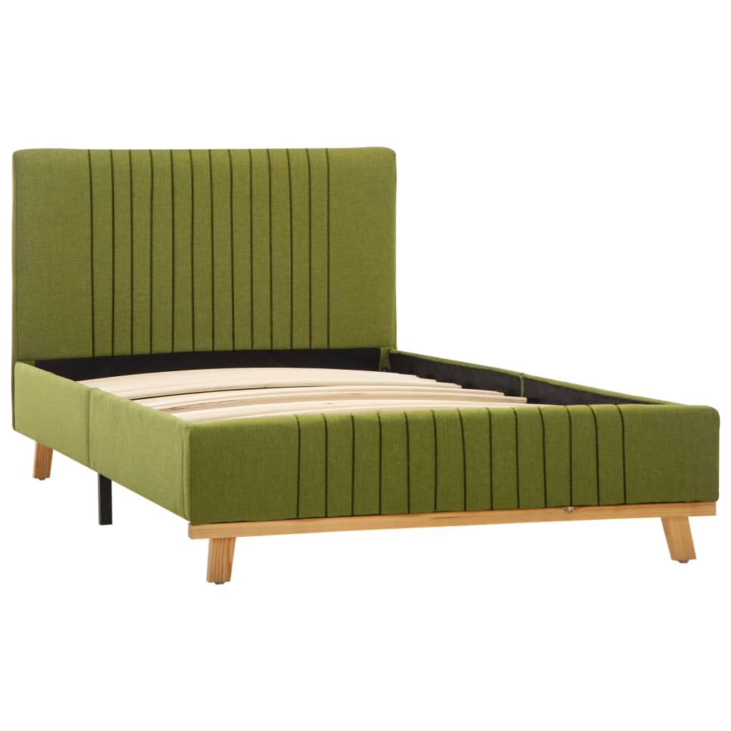 vidaXL Cadre de lit Vert Tissu 100 x 200 cm