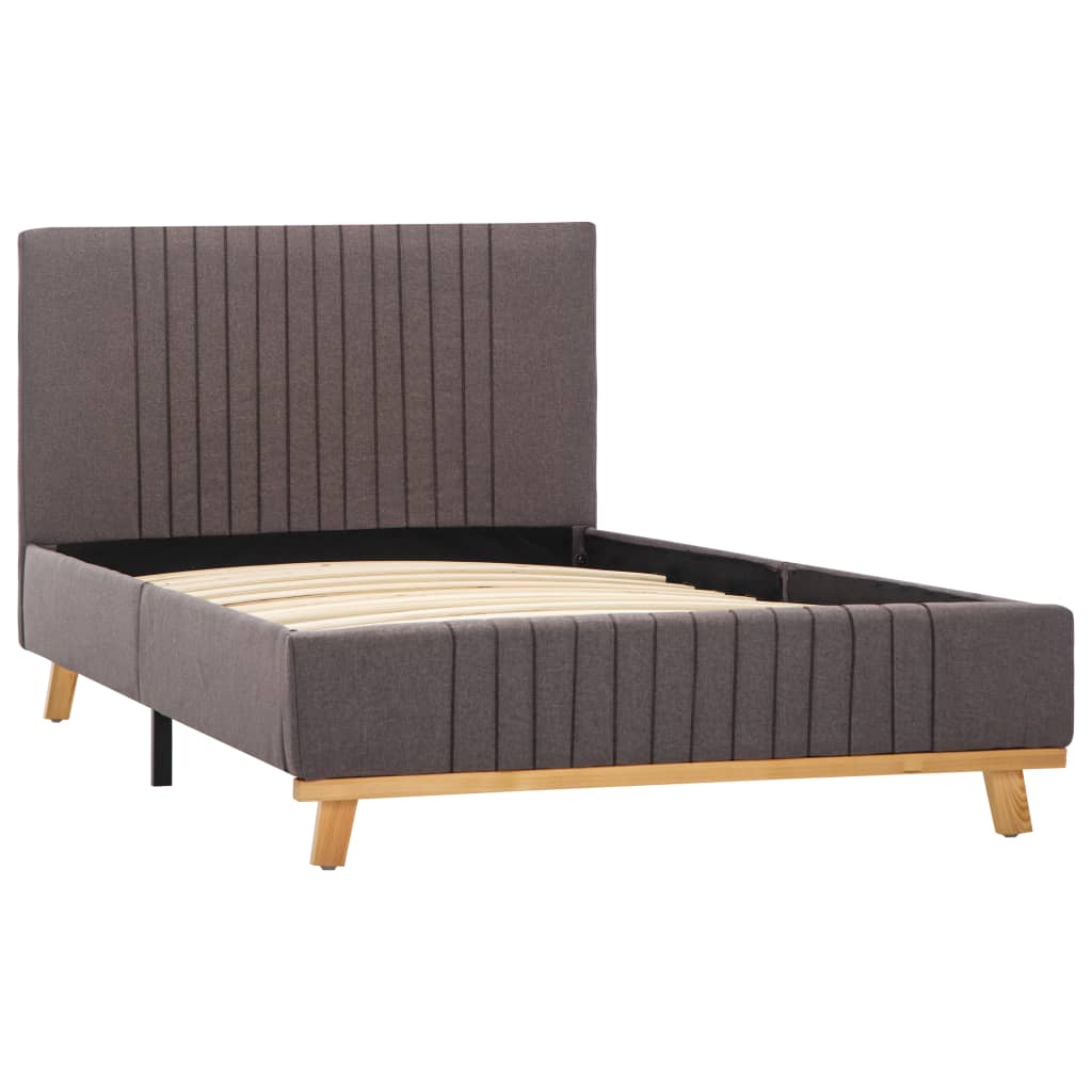 

vidaXL Bedframe stof taupe 90x200 cm