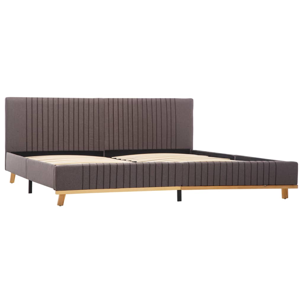 vidaXL Estrutura de cama 160x200 cm tecido cinzento-acastanhado