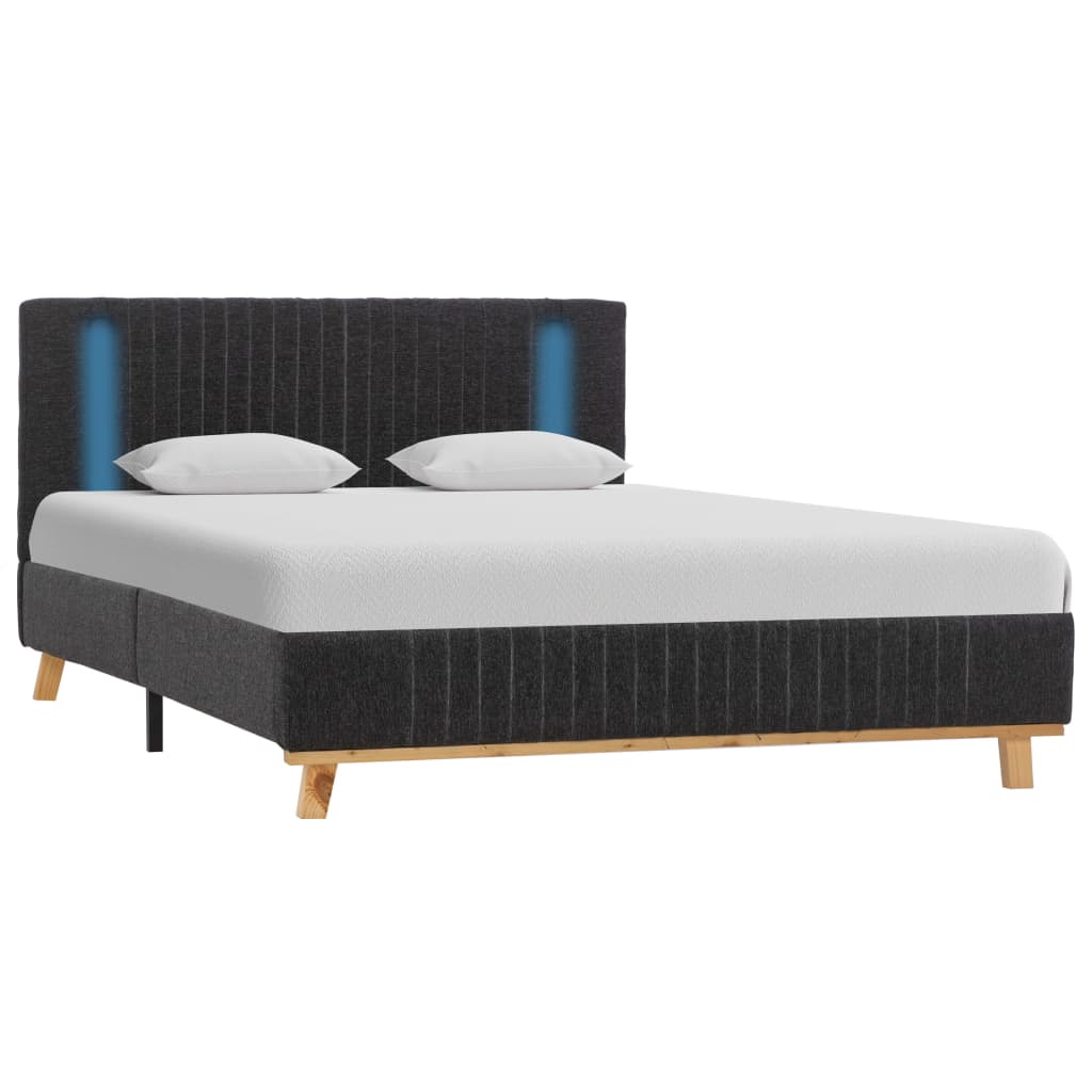 vidaXL Okvir za krevet od tkanine LED tamnosivi 120 x 200 cm