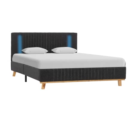 vidaXL Bedframe met LED stof donkergrijs 120x200 cm