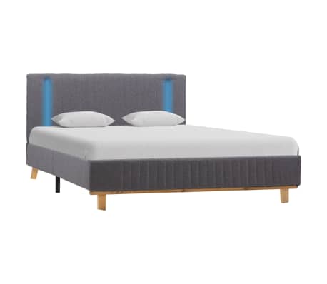 vidaXL Bedframe met LED stof lichtgrijs 140x200 cm