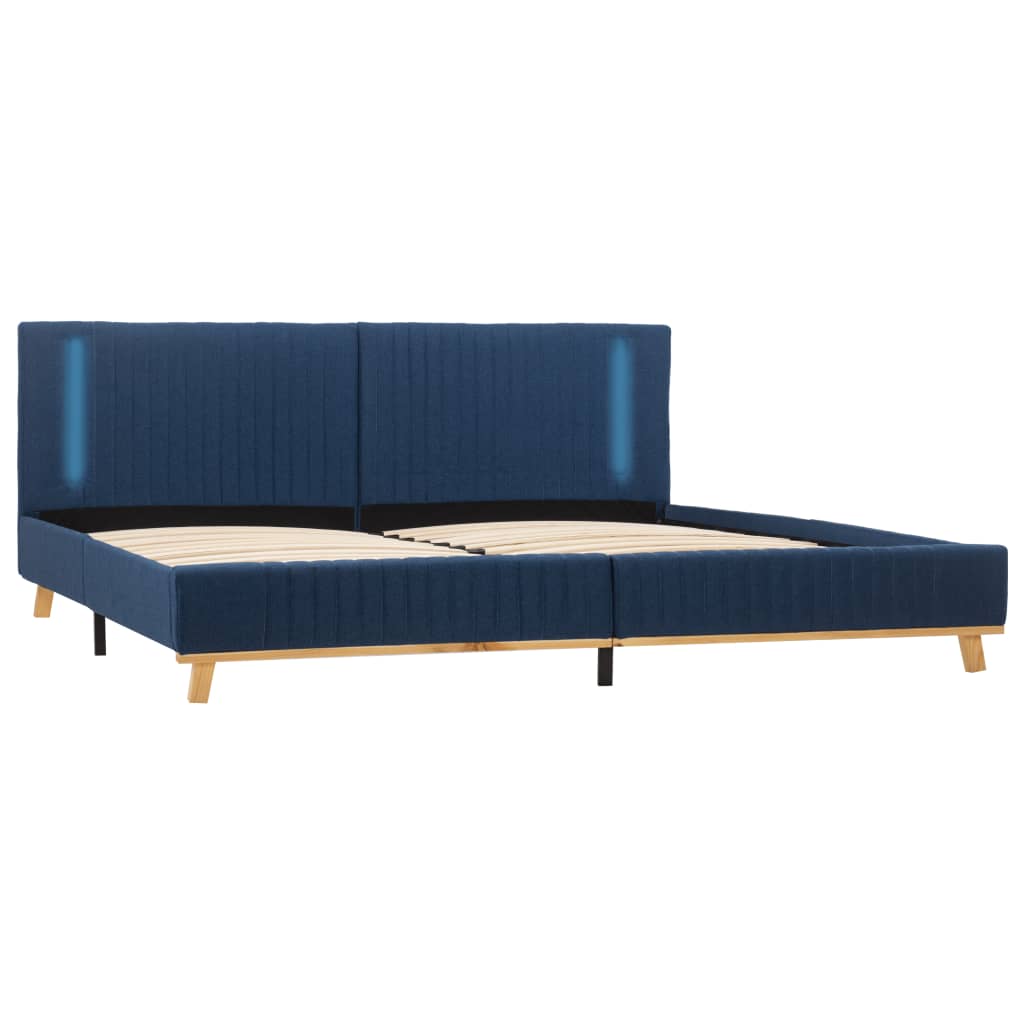 

vidaXL Bedframe met LED stof blauw 160x200 cm