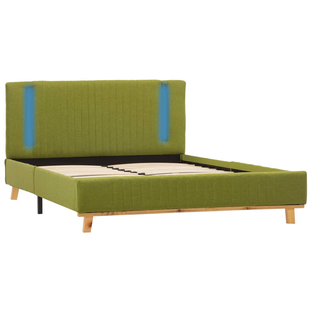 

vidaXL Bedframe met LED stof groen 120x200 cm