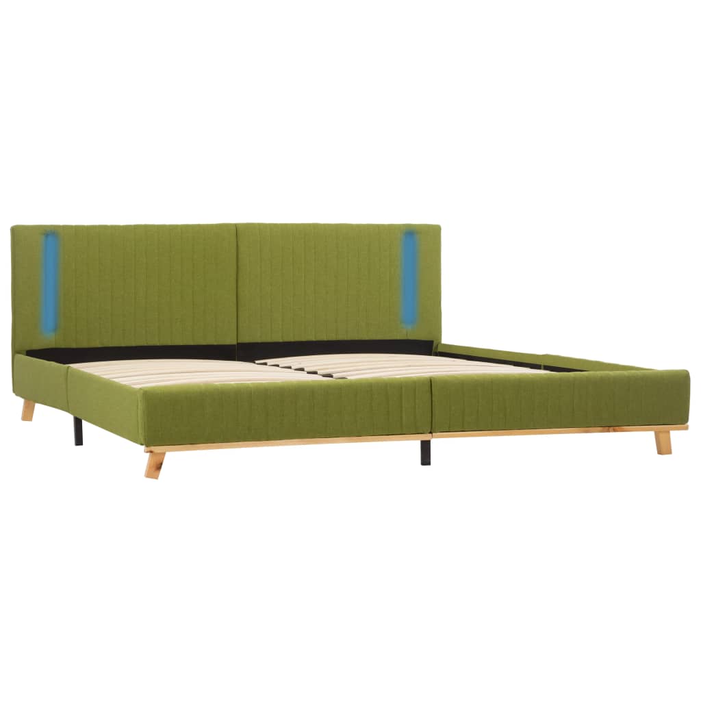 

vidaXL Bedframe met LED stof groen 160x200 cm