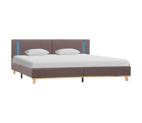 vidaXL Bedframe met LED stof taupe 160x200 cm