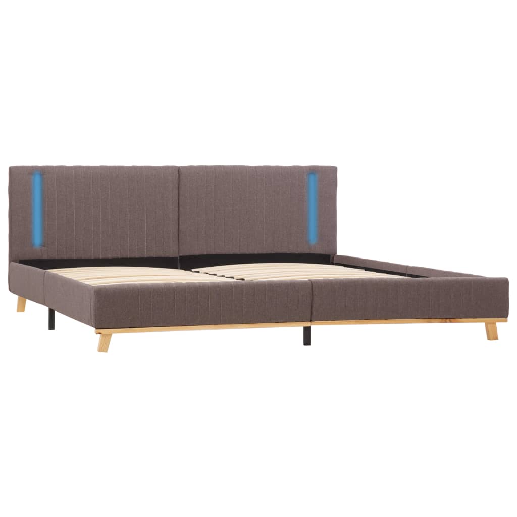 

vidaXL Bedframe met LED stof taupe 180x200 cm