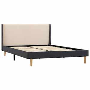 vidaXL Lovos rėmas, kreminės spalvos, 120x200cm, audinys