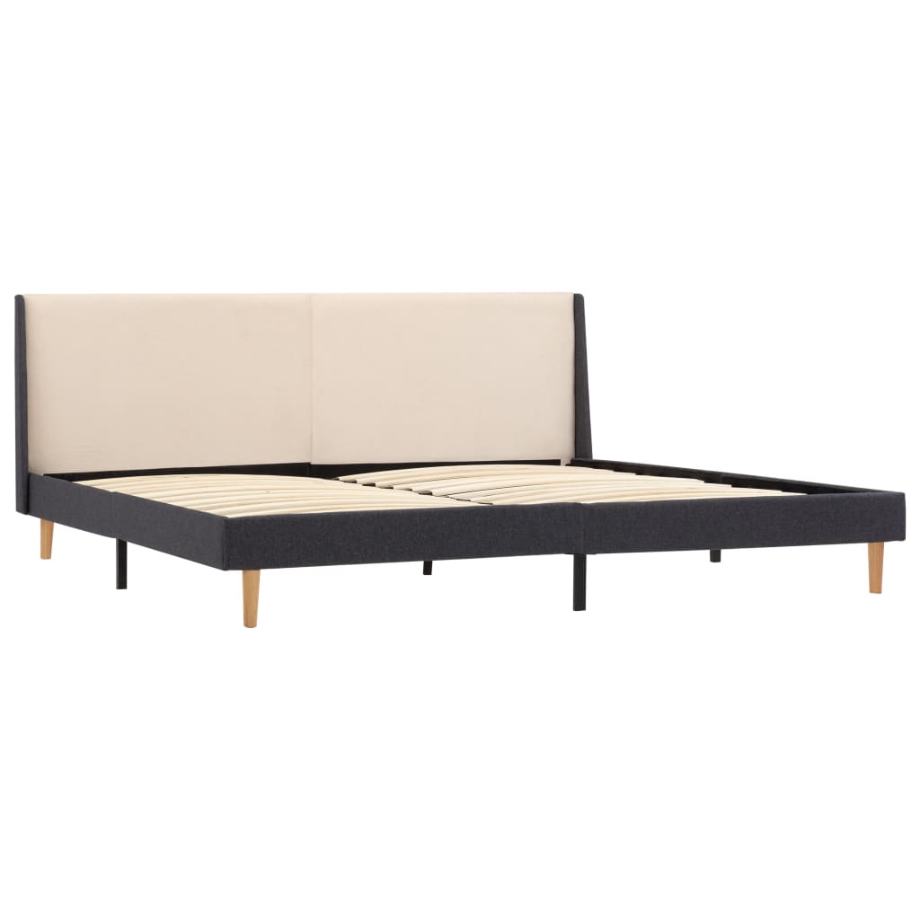 vidaXL Bedframe stof crème 180x200 cm