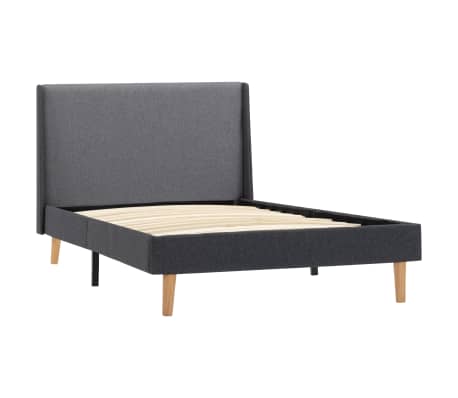 vidaXL Lovos rėmas, pilkos spalvos, 90x200cm, audinys