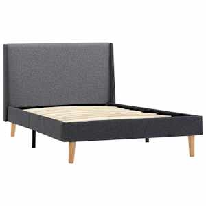 vidaXL Lovos rėmas, pilkos spalvos, 90x200cm, audinys