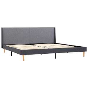 vidaXL Lovos rėmas, pilkos spalvos, 160x200cm, audinys